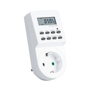 Temporizador digital Cornwall Electronics con pantalla LCD y toma de corriente frontal