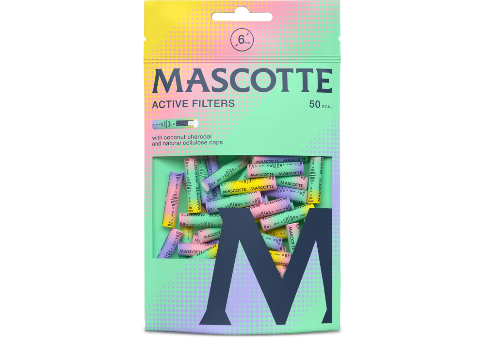 Detalle de dos filtros de papel multicolor Mascotte Bright Colors