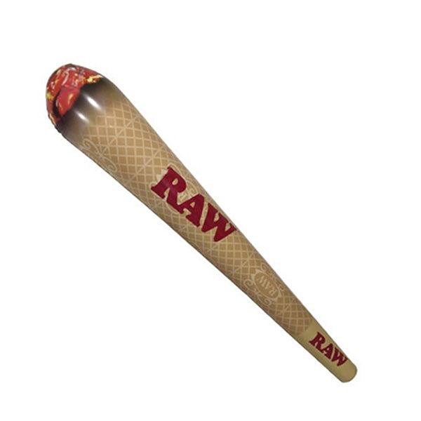 Big Joint RAW L de 170 cm, marrón con logotipos rojos y extremo decorado como una brasa