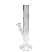 Bong Cristal Recto Hoja Tallada 26 cm