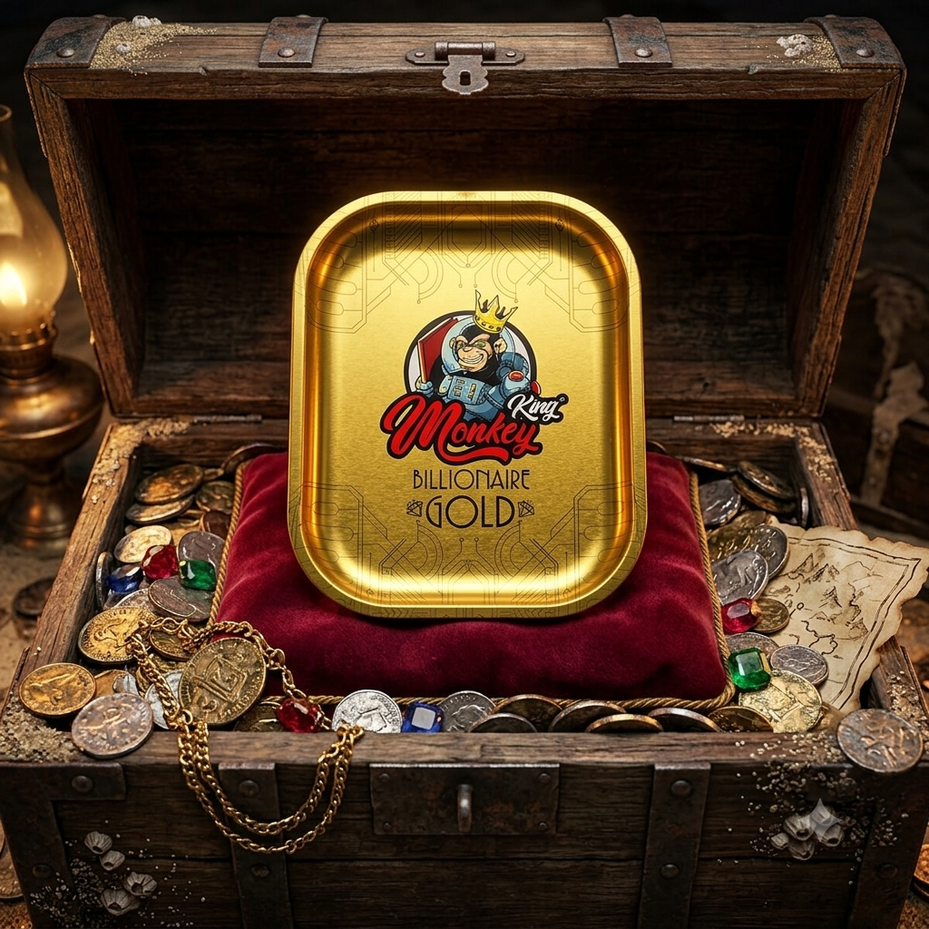 Monkey King Billionaire Gold – Bandeja de Metal con Caja