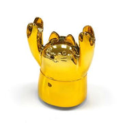 Grinder polinizador Gold Cat dorado con forma de gato de 7x10 cm