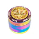 Grinder Diamonds Leaf Rainbow de 50 mm con acabado multicolor y hoja decorativa en la tapa