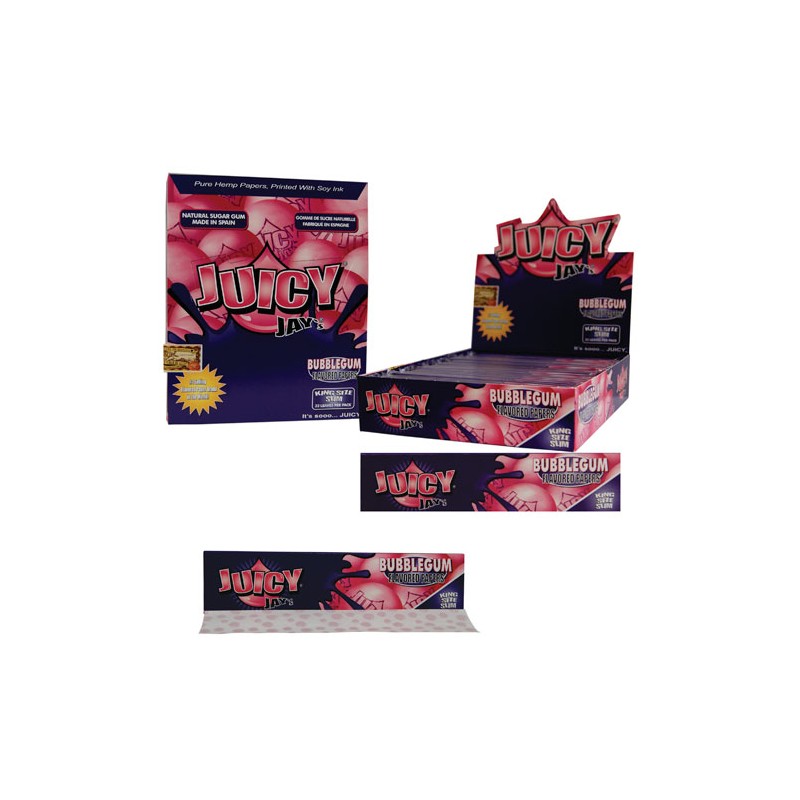 Librillo Juicy Jay’s Bubble Gum King Size Slim con hoja desplegada