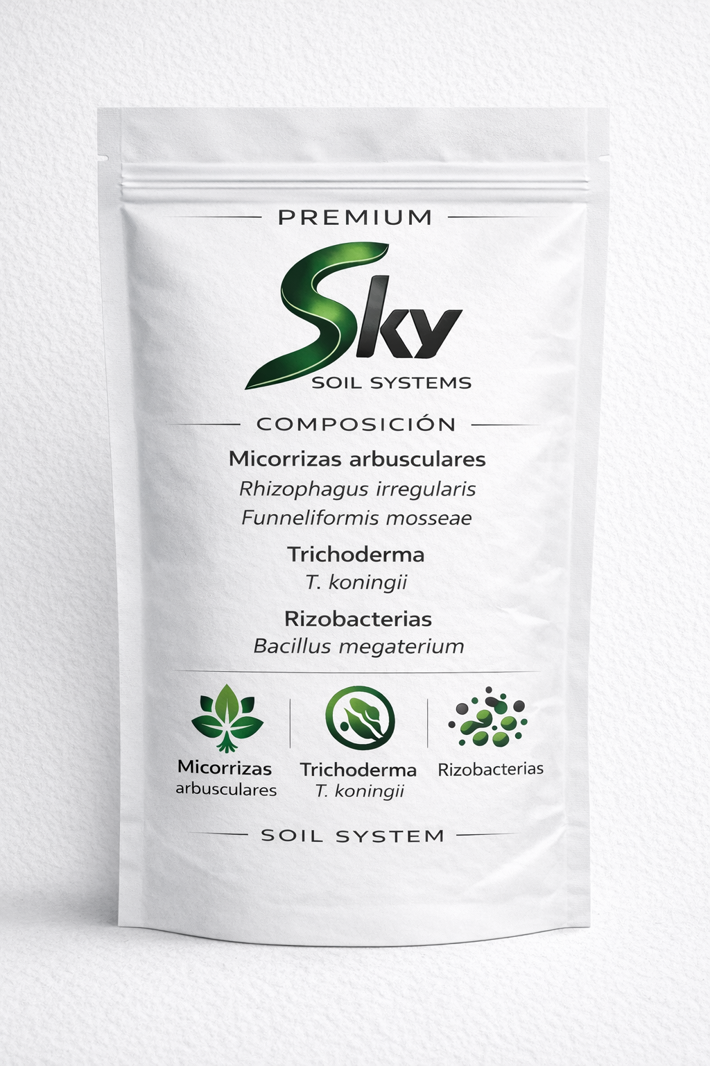 SKY Soil Systems Premium bolsa 100g con micorrizas arbusculares Trichoderma y Rizobacterias