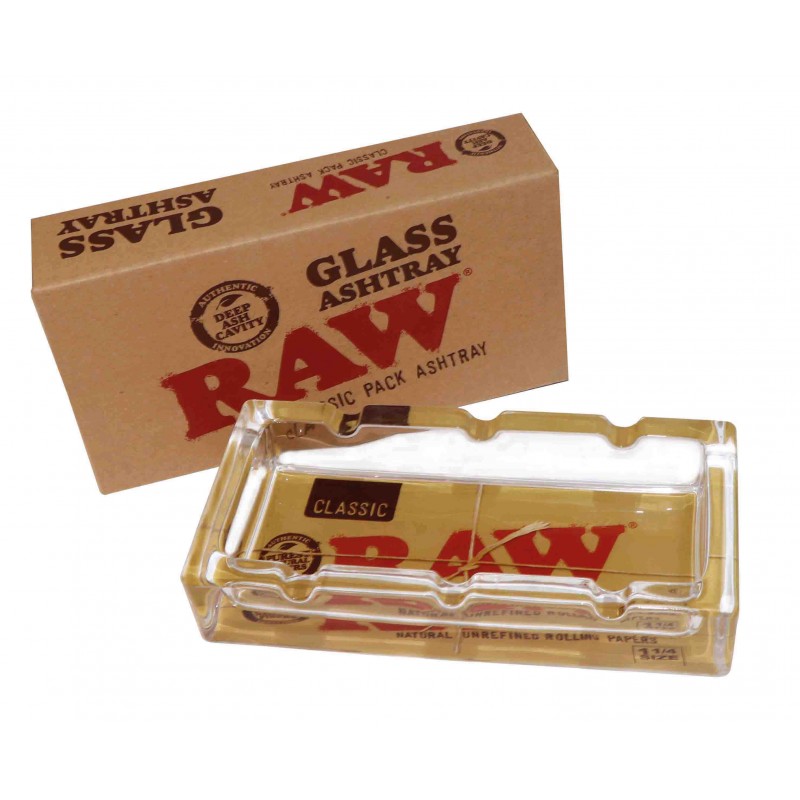RAW Cenicero Pack Cristal con caja de cartón RAW Glass Ashtray Classic Pack