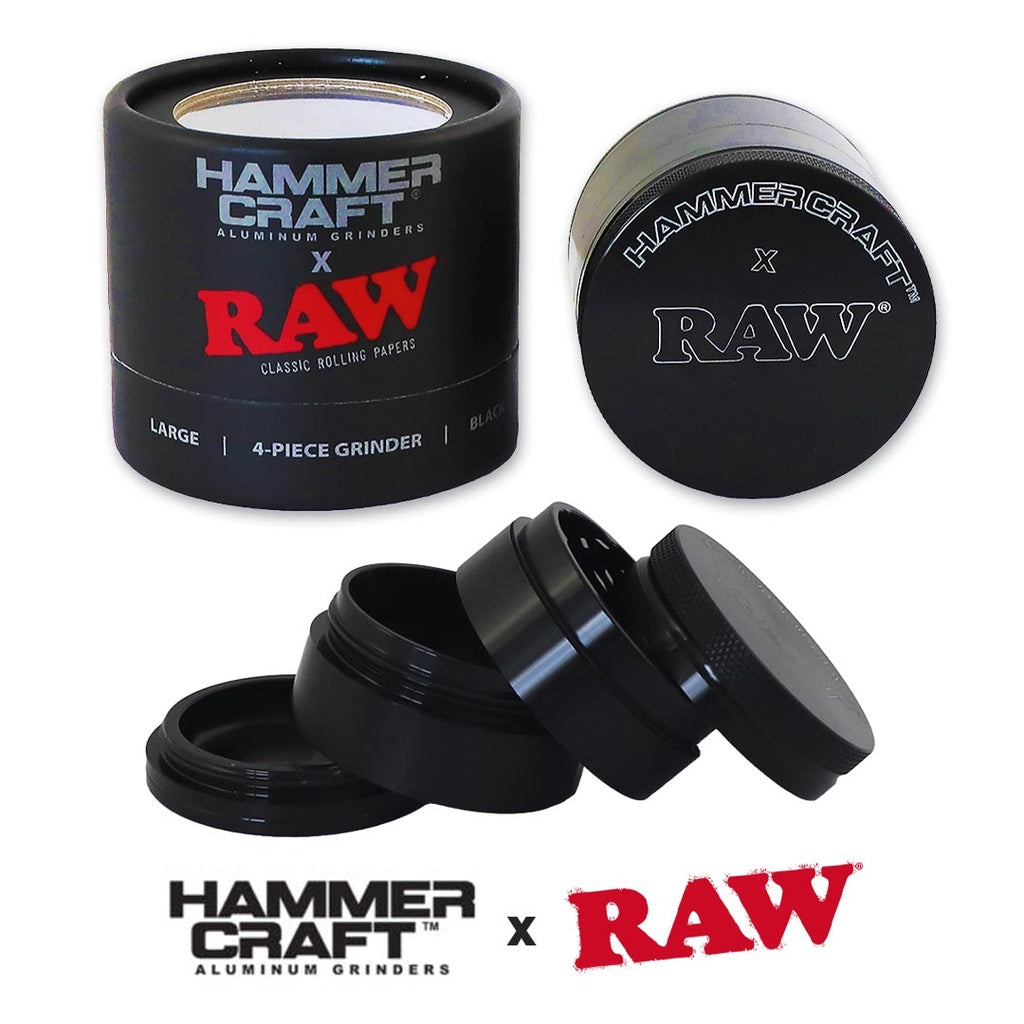 Grinder RAW x Hammercraft Negro 4 Partes