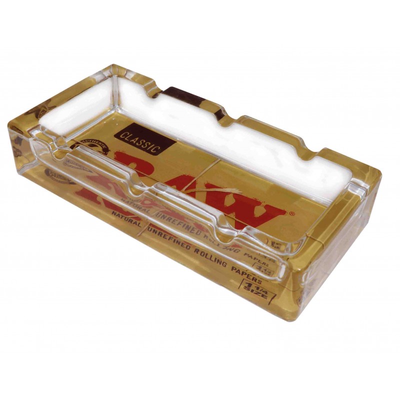 RAW Cenicero Pack Cristal vista lateral mostrando la cavidad profunda Deep Ash Cavity