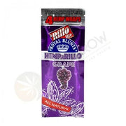 Paquete morado de Royal Blunts Hemparillo Grape con 4 envolturas de cáñamo sin tabaco