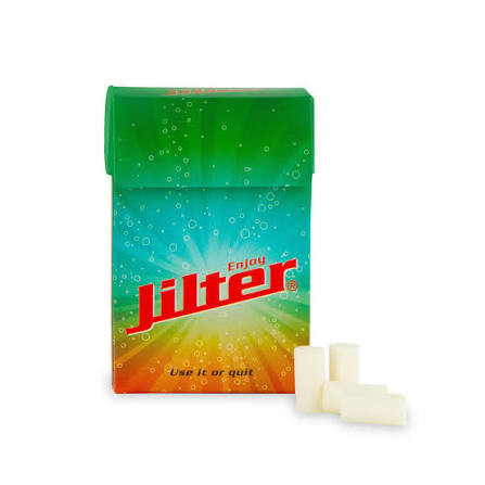 Envase Jilter de colores con filtros blancos cilíndricos